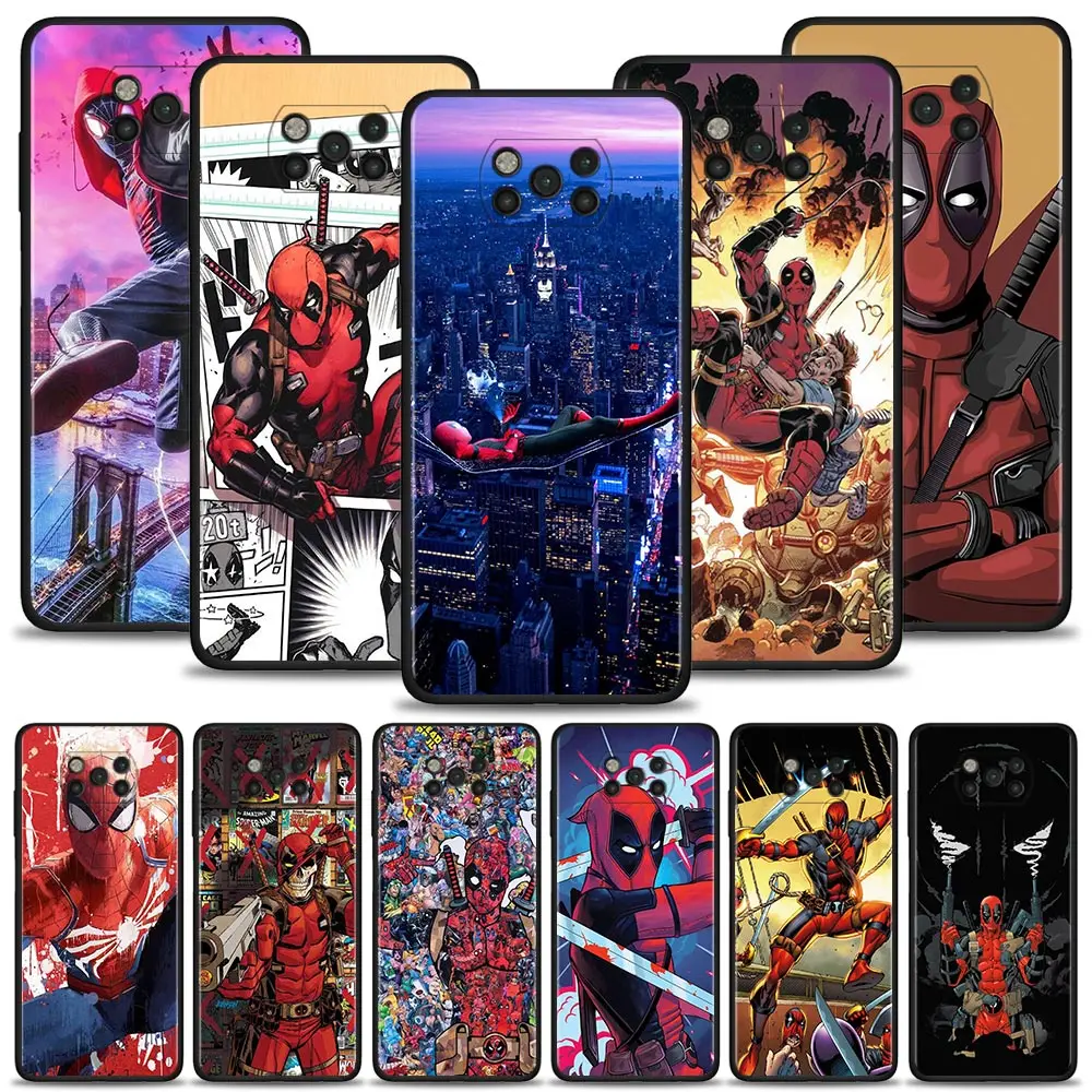 Чехол для телефона Xiaomi 11T 9T 12 10T Pro 11 Lite Note 10 Poco X3 GT X4 NFC M3 M4 Pocophone F1 в стиле Marvel Deadpool Spiderman.