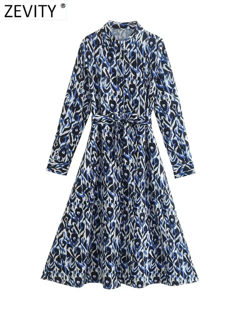 Zevity Women Vintage Color Matching Graffiti Print Casual Slim Midi Shirt Dress Female Chic Breasted Sashes Vestidos DS2098
Zevity Women Vintage Color Matching Graffiti Print Casual Slim Midi Shirt Dress Female Chic Breasted Sashes Vestidos DS2098