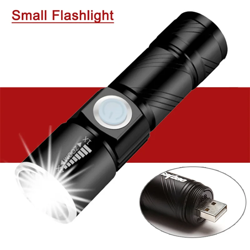 Super Bright Rechargeable Mini Led Flashlight Usb Powered Zoomable Flash Light Waterproof Small Torch Lamp with Lithium Battery
Super Bright Rechargeable Mini Led Flashlight Usb Powered Zoomable Flash Light Waterproof Small Torch Lamp with Lithium Battery
