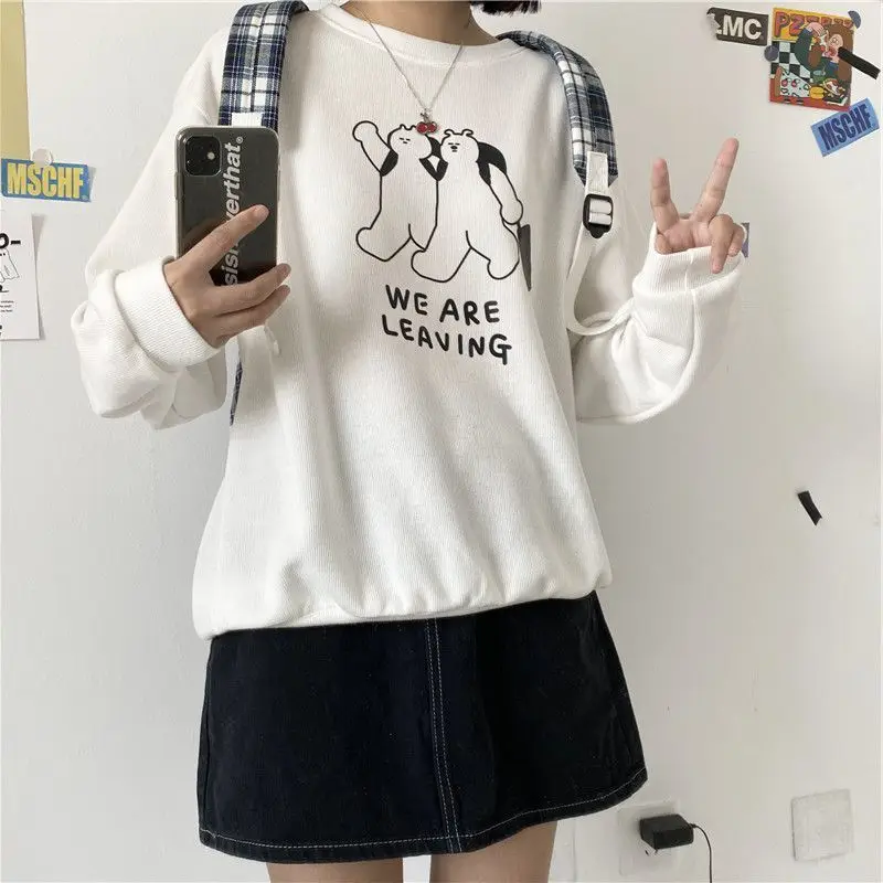 Spring Women New Long-sleeved Sweatshirts Harajuku BF Cartoon Autumn Ladies Casual Streetwear Pullovers O-Neck Fashion Simple
Spring Women New Long-sleeved Sweatshirts Harajuku BF Cartoon Autumn Ladies Casual Streetwear Pullovers O-Neck Fashion Simple
