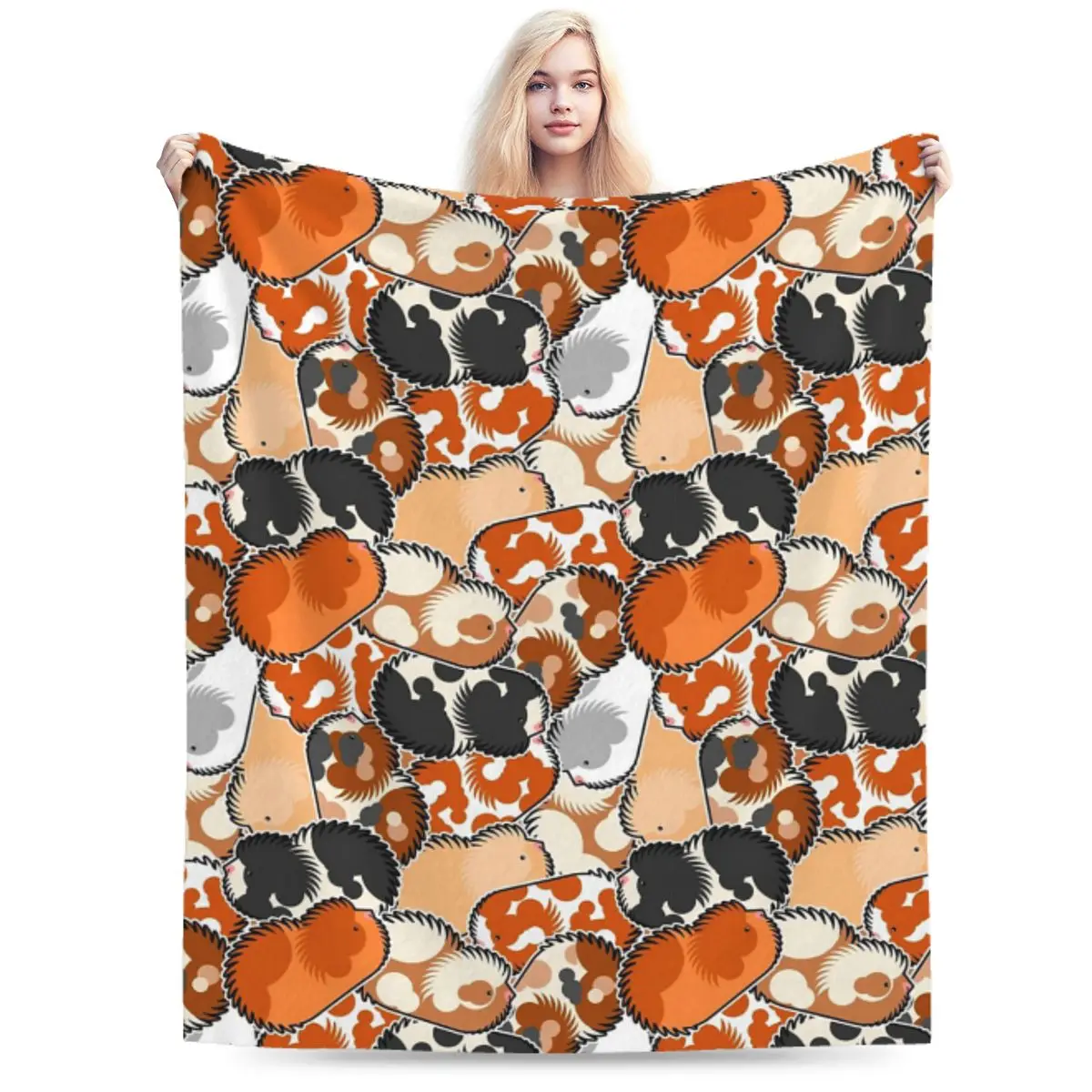 

Guinea Pig Funny Lovely Soft Flannel Throw Blanket for Couch Bed Sofa Cover Blanket Warm Blankets Travel Blanket