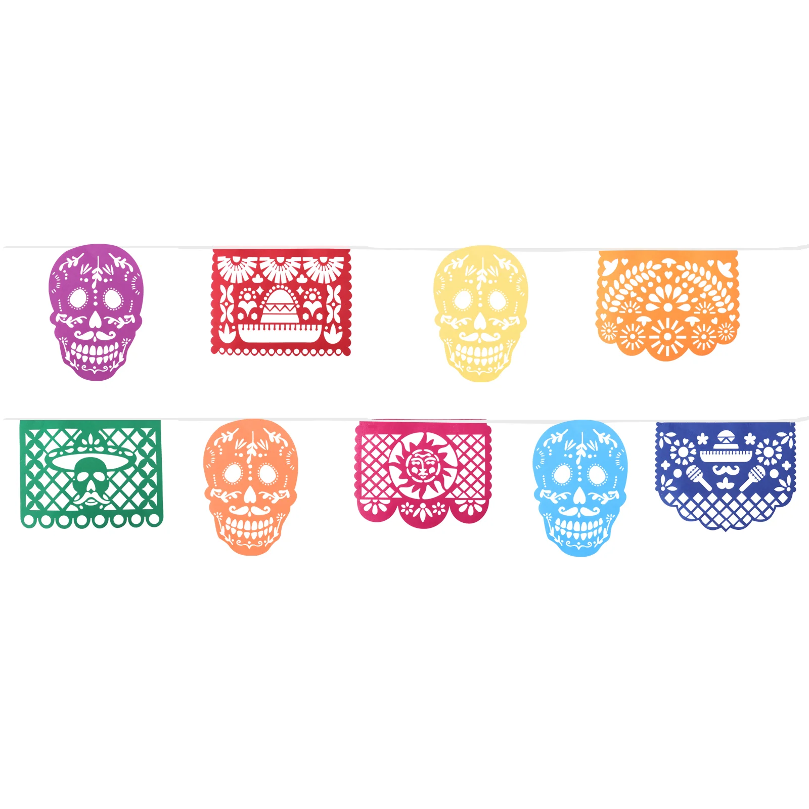 

1 Set Mexican Party Banners Garland Fiesta Mexican Party Day of The Dead De Los Muertos Banner Decorative Bunting de Mayo Altar