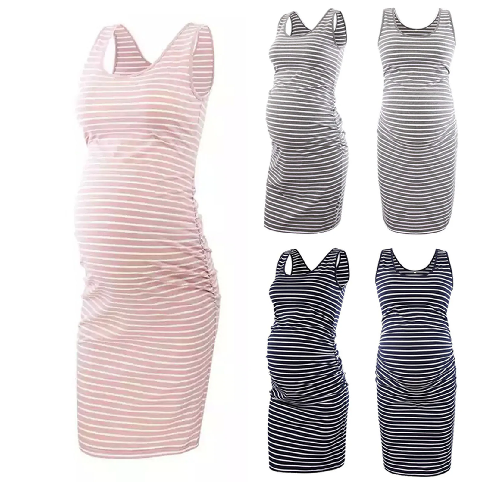 Woman O-Neck Stripe Sleeveless Breast-Feeding Pregnant Maternity Nursing Dress Maternity Dresses Pregnancy Dress vestidos
Woman O-Neck Stripe Sleeveless Breast-Feeding Pregnant Maternity Nursing Dress Maternity Dresses Pregnancy Dress vestidos