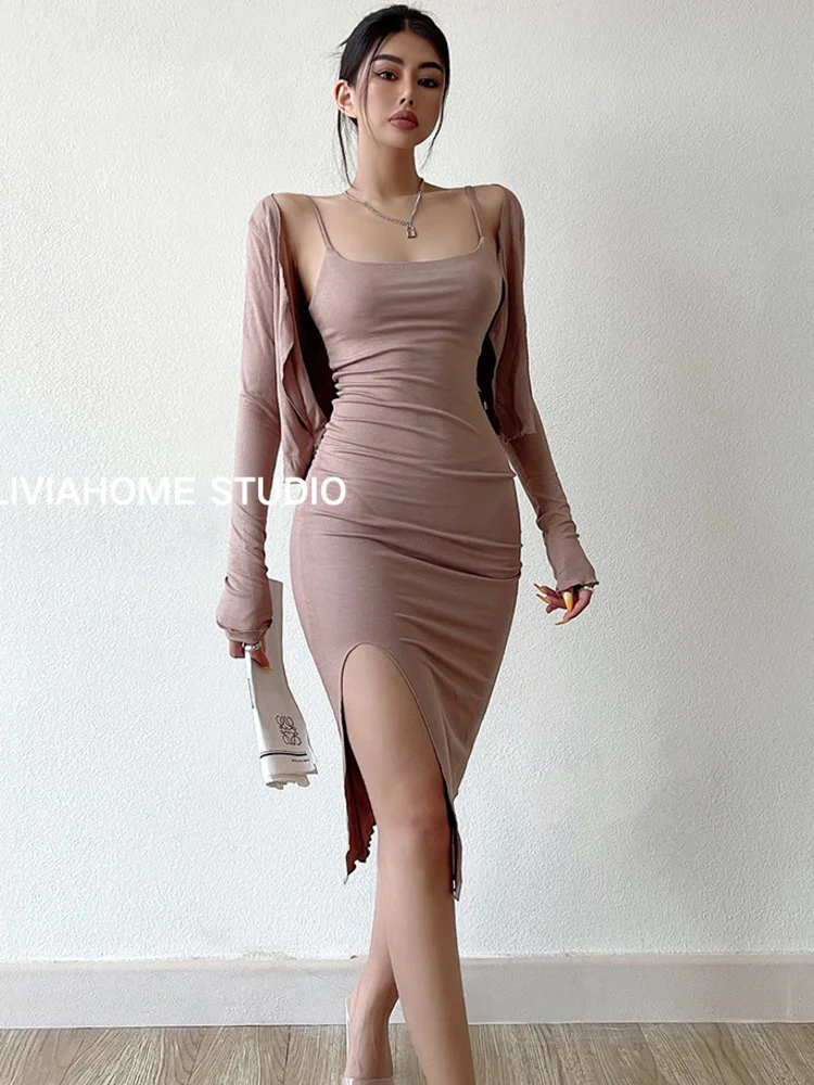 Sexy Tight Sweet Slim Hip Side Slit Full Sleeve Women's Summer Tank Tops + Maxi Long Dress Hot Sexy Korean Women Robe 8FWS
Sexy Tight Sweet Slim Hip Side Slit Full Sleeve Women's Summer Tank Tops + Maxi Long Dress Hot Sexy Korean Women Robe 8FWS
