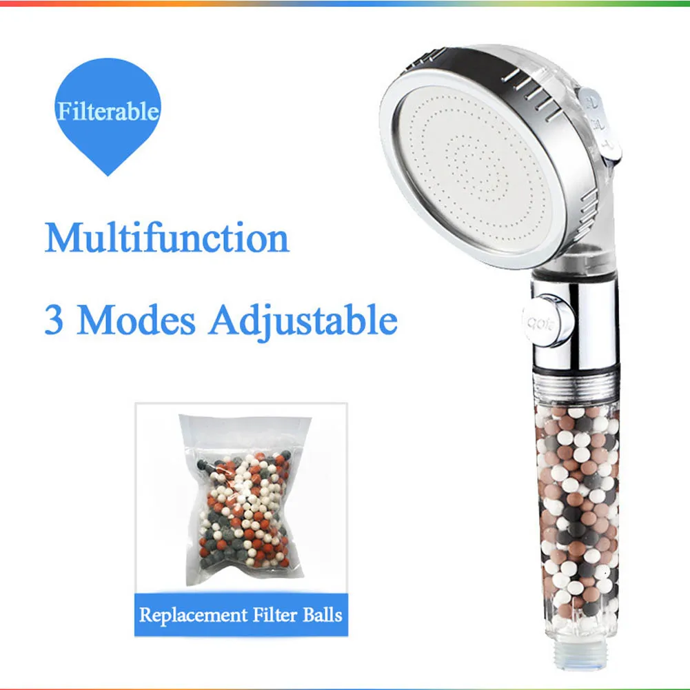 Negative ion water purification bath shower shower head three-speed shower one-key water-stop booster shower head
Negative ion water purification bath shower shower head three-speed shower one-key water-stop booster shower head
