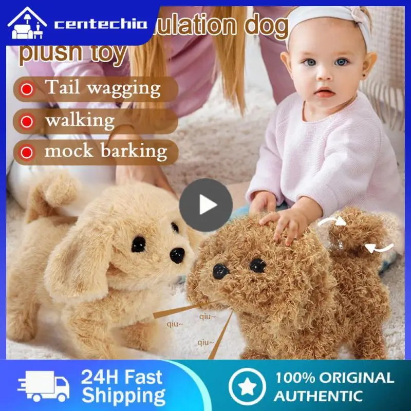 

Милая имитация собаки-робота, плюшевая игрушка, набивная домашний декор, щенок, игрушки для детей, подарок на день рождения, Реалистичная симуляция, робот-собака, игрушка