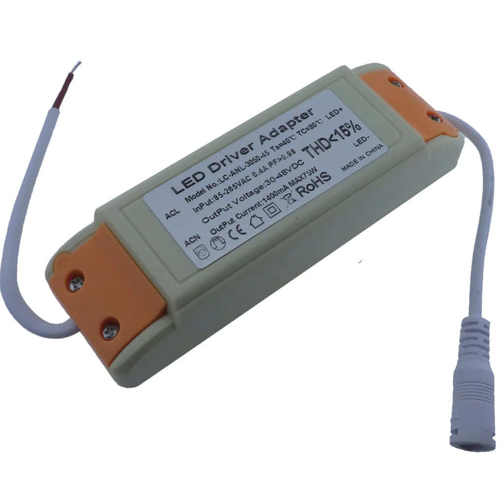 36W 45W 50W 56W 60W 75W Lighting Transformer 90-265V THD 15 LED Driver Power Supply DC30-45V 1050mA 1200mA 1300mA 1400mA 1500mA
36W 45W 50W 56W 60W 75W Lighting Transformer 90-265V THD 15 LED Driver Power Supply DC30-45V 1050mA 1200mA 1300mA 1400mA 1500mA