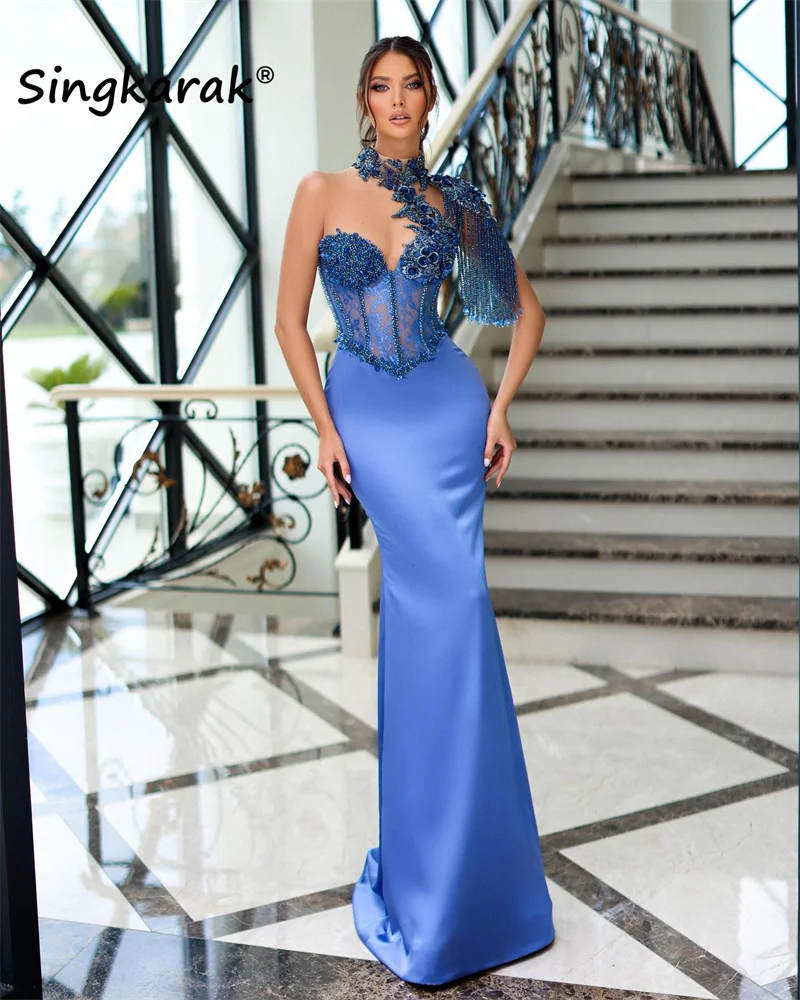Luxury Beading Mermaid Prom Dress One Shoulder Halter Glitter Crystal Rhinestore Party Gowns Wedding Guest Wear Robe De Bal
Luxury Beading Mermaid Prom Dress One Shoulder Halter Glitter Crystal Rhinestore Party Gowns Wedding Guest Wear Robe De Bal