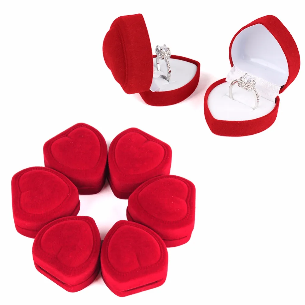 

Бархатная мини-шкатулка для колец в форме красного сердца, органайзер для демонстрации ювелирных изделий, держатель для хранения, фотоальбом #260503, 1 шт.