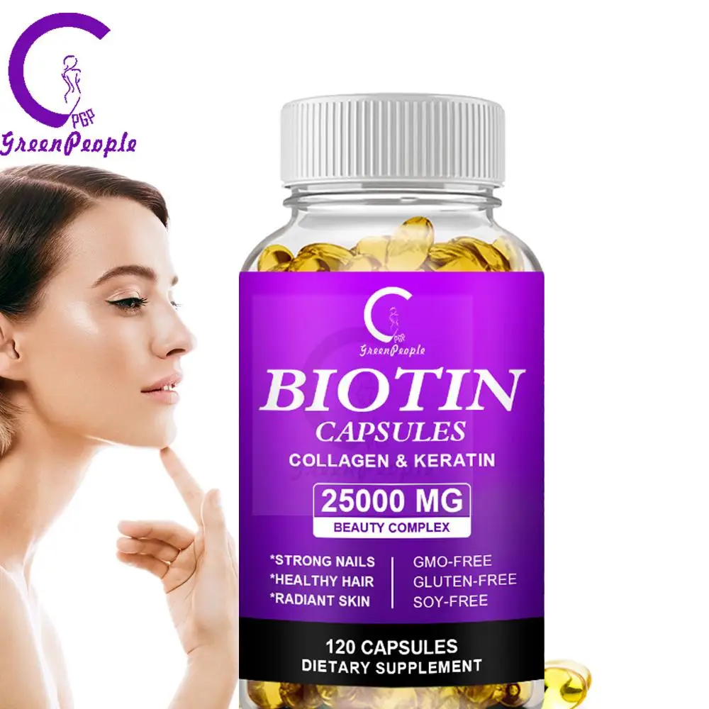 Биотин, коллагеновая капсула GPGP Greenpeople, кератин, поддерживает здоровые волосы, кожу ногтей, энергетическая добавка для мужчин и женщин 
Биотин, коллагеновая капсула GPGP Greenpeople, кератин, поддерживает здоровые волосы, кожу ногтей, энергетическая добавка для мужчин и женщин
