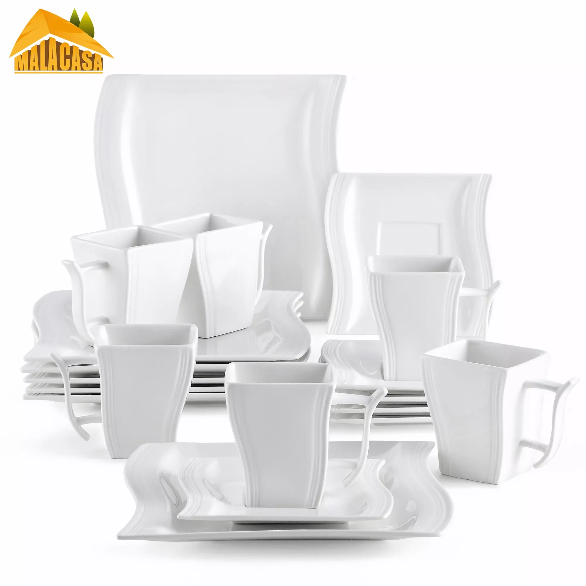 Flora 18-Piece White Porcelain Coffee Cup and Saucer Set with Dessert Plates Afternoon Tea Cups and Saucers Sets
Flora 18-Piece White Porcelain Coffee Cup and Saucer Set with Dessert Plates Afternoon Tea Cups and Saucers Sets