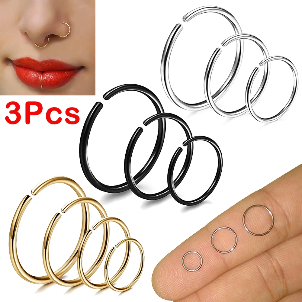 3Pcs Fake Nose Ring Septum Clicker Clip Hoop Earring Stainless Steel Cartiliage Helix Ear Tragus Piercing for Women Body Jewelry
3Pcs Fake Nose Ring Septum Clicker Clip Hoop Earring Stainless Steel Cartiliage Helix Ear Tragus Piercing for Women Body Jewelry