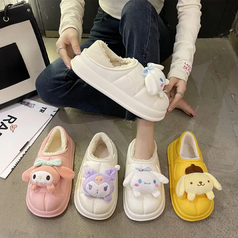 Sanrioed плюшевые аниме Kuromi Cinnamoroll Melody женские домашние тапочки Kawaii теплые мягкие плюшевые домашние тапочки осень-зима обувь
Sanrioed плюшевые аниме Kuromi Cinnamoroll Melody женские домашние тапочки Kawaii теплые мягкие плюшевые домашние тапочки осень-зима обувь