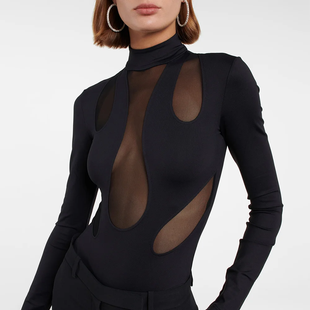 

Женская мода 2023 сетчатый облегающий корсет с вырезами женская одежда T - y2k Новинка Высококачественный бюстгальтер-рубашка с длинным рукавом