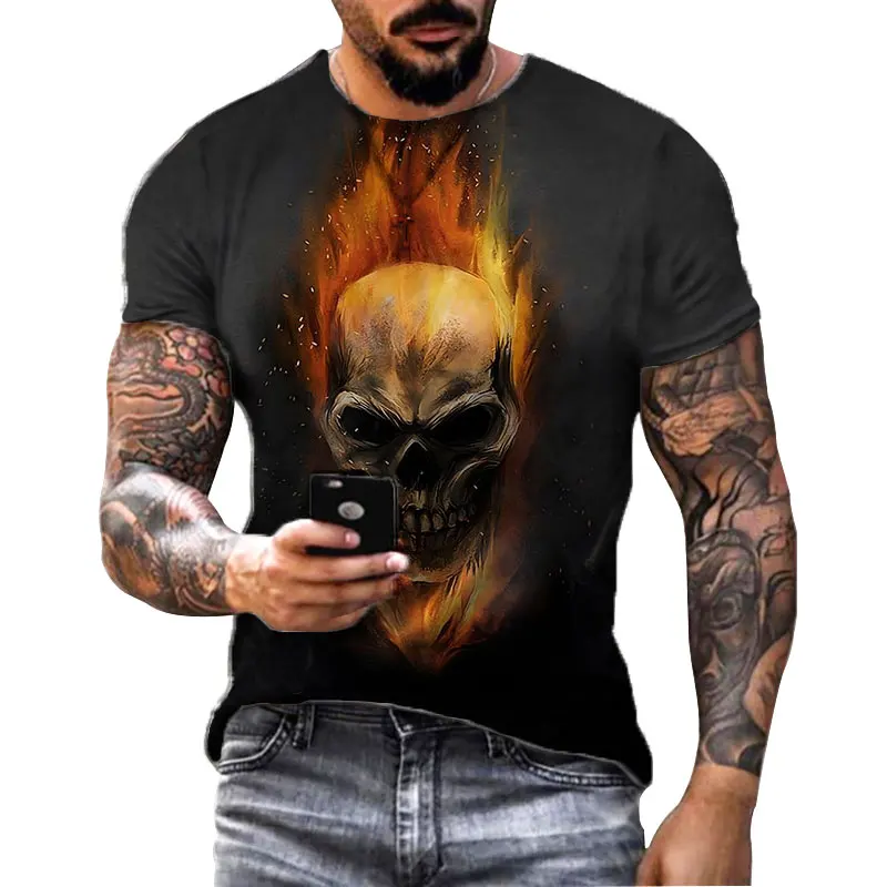 Trend Hip Hop Flame Skull T Shirt For Men T-shirts Oversized Casual Tops Fashion Retro Style Male Short Sleeve Harajuku Custome
Trend Hip Hop Flame Skull T Shirt For Men T-shirts Oversized Casual Tops Fashion Retro Style Male Short Sleeve Harajuku Custome