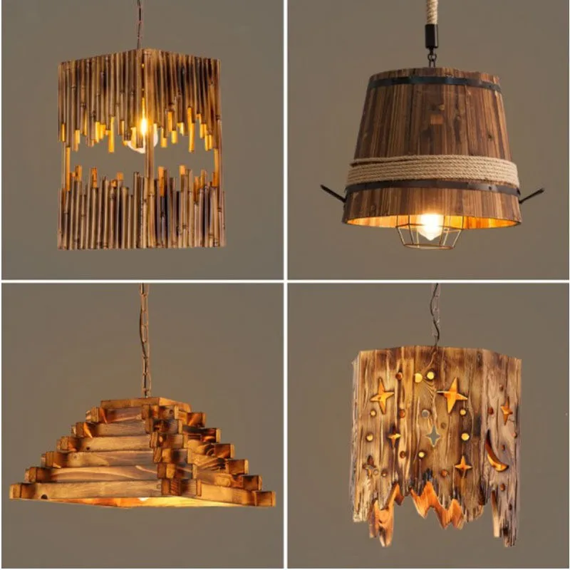 Retro Industrial Style Pedant Lamp Restaurant Creative Coffee Shop Bar Decorative Wood Hanging Light Cross-border Bamboo Lamps
Retro Industrial Style Pedant Lamp Restaurant Creative Coffee Shop Bar Decorative Wood Hanging Light Cross-border Bamboo Lamps