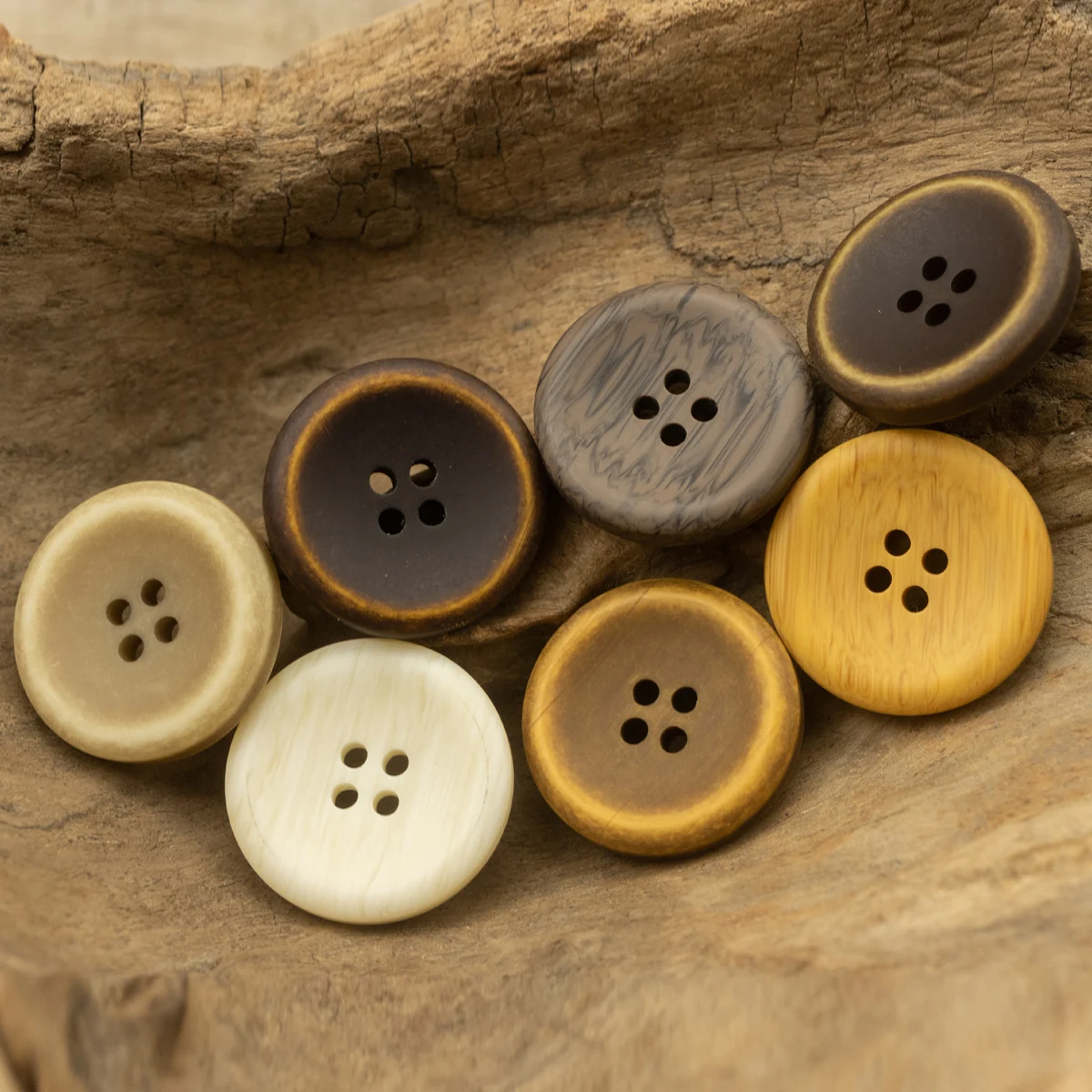 

10pcs Wood Immitation Polyester Buttons For Clothing DIY Craft Supplies Children Cotton And Linen Sweater Knitting Accessories