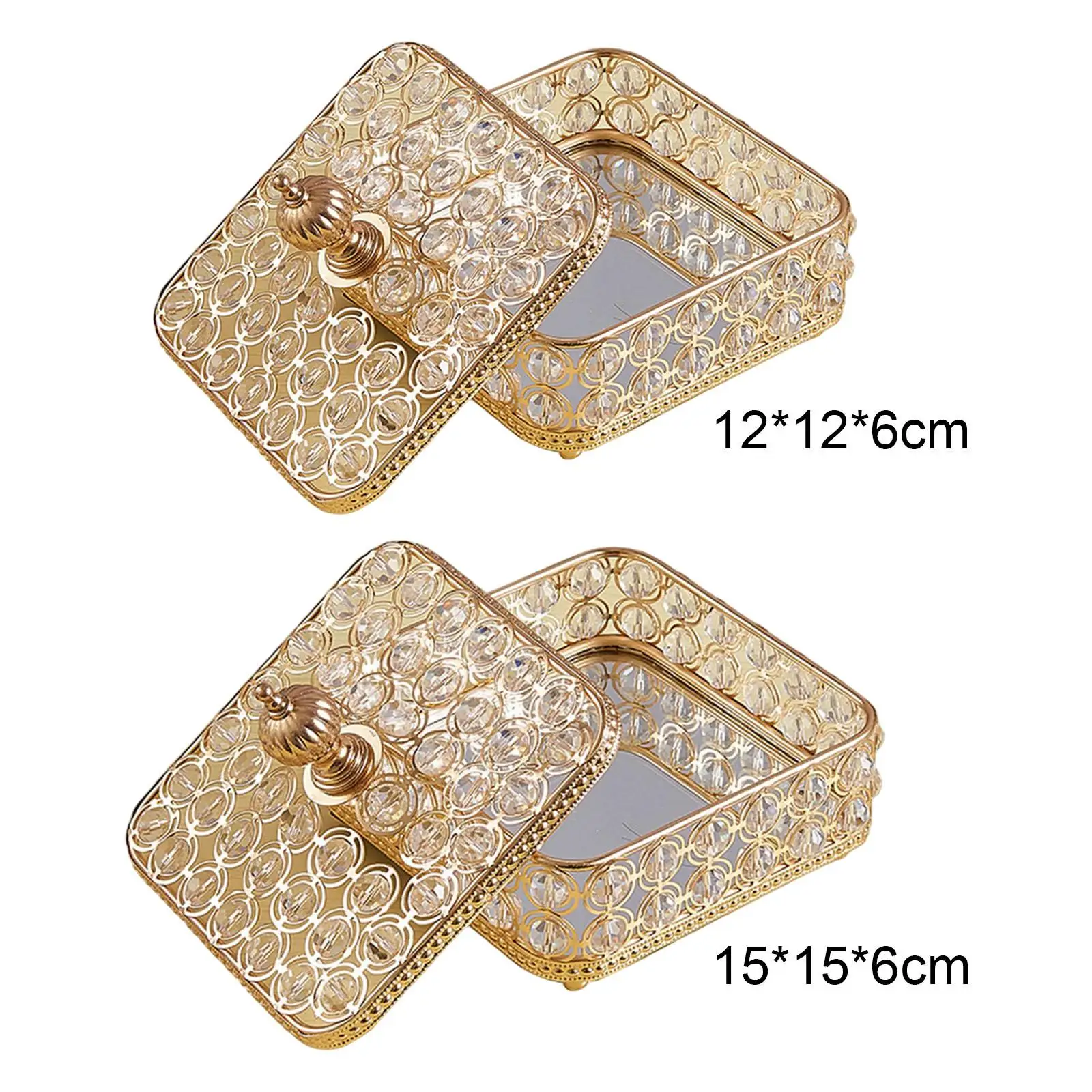 Vintage Crystal Jewelry Storage Box with Cover Trinket Organizer for Necklace Rings Bracelets Bedroom Decoration Birthday Gift 
Vintage Crystal Jewelry Storage Box with Cover Trinket Organizer for Necklace Rings Bracelets Bedroom Decoration Birthday Gift