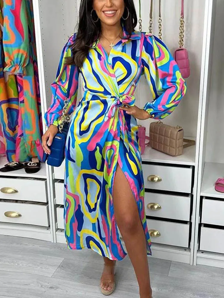 Fashion Boho Print Vacation Dress For Women Sexy Deep V Neck Slit Elegant Ladies Dresses 2022 Spring Autumn Long Sleeve Vestidos 
Fashion Boho Print Vacation Dress For Women Sexy Deep V Neck Slit Elegant Ladies Dresses 2022 Spring Autumn Long Sleeve Vestidos