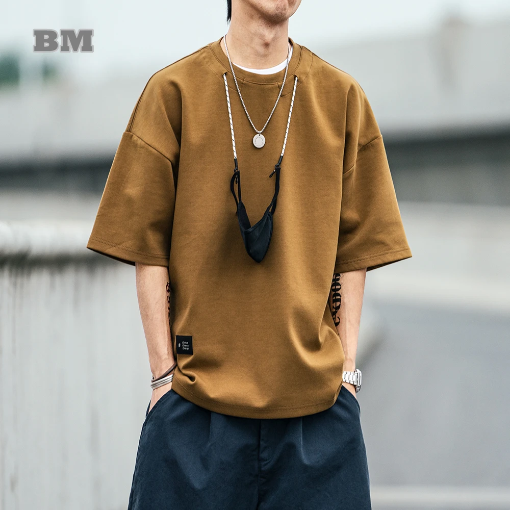 Summer Japanese Streetwear High Quality Lanyard Solid Color Oversized T-Shirts Men Harajuku Short Sleeve Top Korean Clothes
Summer Japanese Streetwear High Quality Lanyard Solid Color Oversized T-Shirts Men Harajuku Short Sleeve Top Korean Clothes