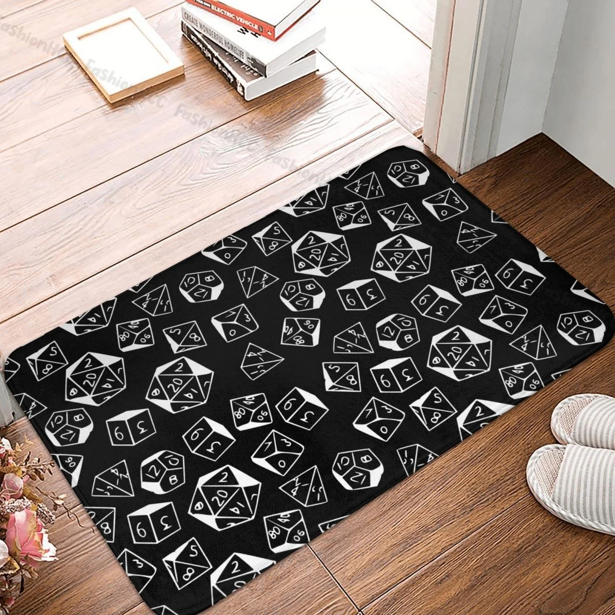 

DnD Game Non-slip Doormat Living Room Mat Dice D20 Black Balcony Carpet Welcome Rug Bedroom Decorative