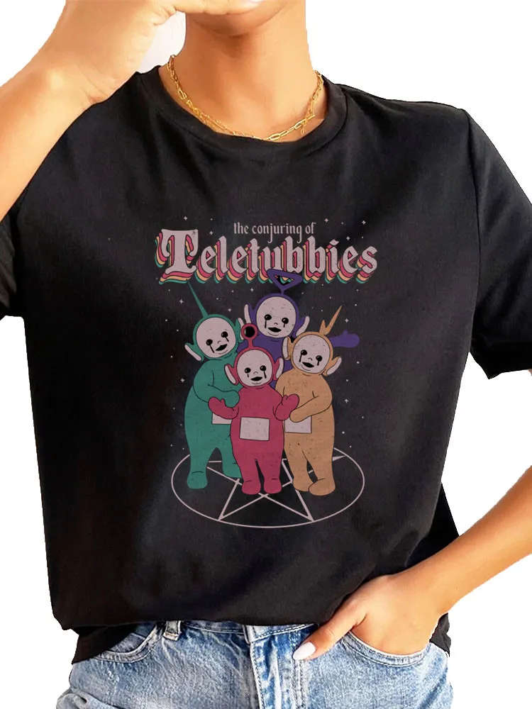 Женская забавная футболка в стиле панк с мультяшным принтом, летняя Корейская одежда в стиле Харадзюку для девочек 2022, женская футболка, жен... 
Женская забавная футболка в стиле панк с мультяшным принтом, летняя Корейская одежда в стиле Харадзюку для девочек 2022, женская футболка, жен...