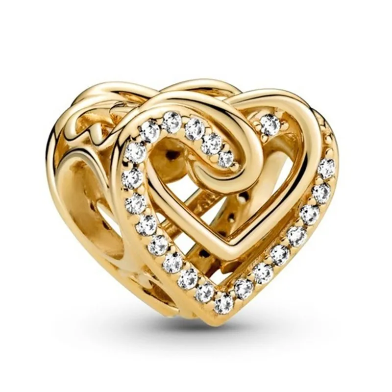Authentic 925 Sterling Silver Sparkling Gold Entwined Hearts With Crystal Charm Bead Fit Pandora Bracelet & Necklace Jewelry
Authentic 925 Sterling Silver Sparkling Gold Entwined Hearts With Crystal Charm Bead Fit Pandora Bracelet & Necklace Jewelry