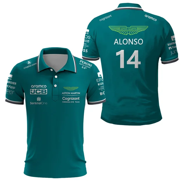 

New 2023 Aston Martin F1 Team T-shirts Spanish Fashion Racing Driver STROLL 18 Leisure Harajuku T-shirts and Fernando Alonso 14