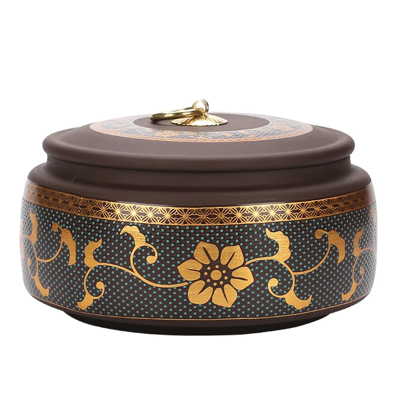 Purple Sand Tea Caddy Ceramic Large Sealed Jar Universal Half a Catty Package Black Tea Green Tea Pu'er Tea Caddy Household
Purple Sand Tea Caddy Ceramic Large Sealed Jar Universal Half a Catty Package Black Tea Green Tea Pu'er Tea Caddy Household