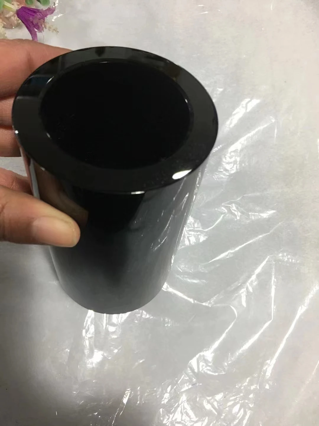 Пепельница из натурального черного обсидиана, Стеклянная Пепельница и трубчатая подставка для ручек, лечебный хрустальный камень, домашнее украшение, декор для комнаты, 1 шт.