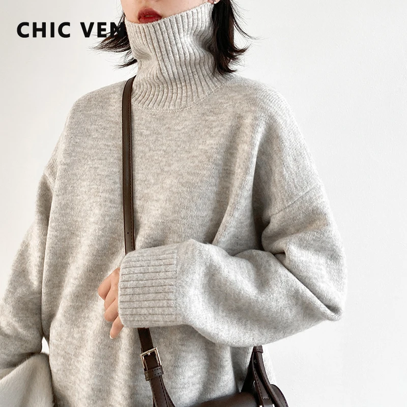CHIC VEN Korean Women's Sweater Loose Turtleneck Sweaters Warm Solid Pullover Knitwear Basic Female Tops Autumn Winter 2022
CHIC VEN Korean Women's Sweater Loose Turtleneck Sweaters Warm Solid Pullover Knitwear Basic Female Tops Autumn Winter 2022