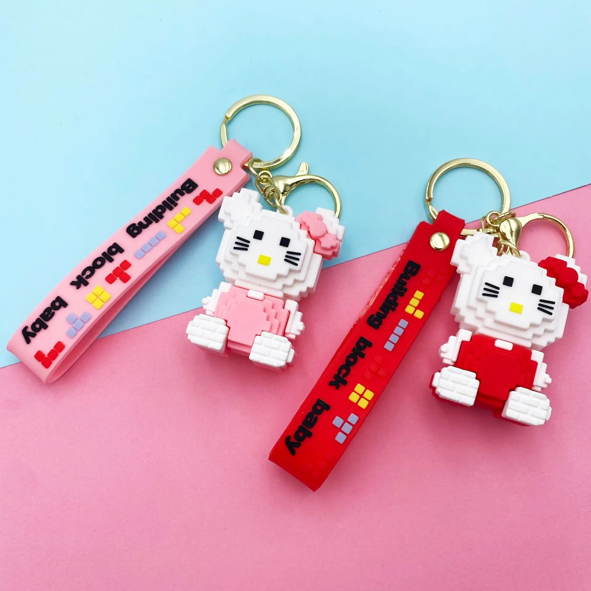 Cute Building Blocks Hello Kitty Keychain Creative Cute Doll Hello Kitty Key Accessories School Bag Package Pendant 
Cute Building Blocks Hello Kitty Keychain Creative Cute Doll Hello Kitty Key Accessories School Bag Package Pendant
