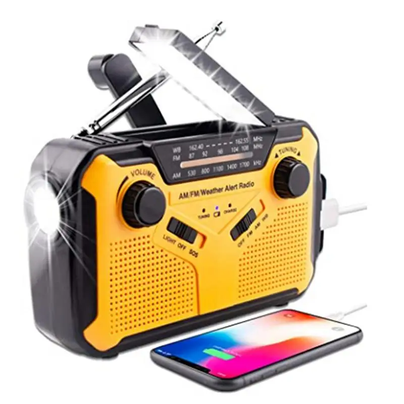 

Solar Crank Emergency Radio Weather Alert Radio AM/FM For Outdoor Survival 3000mAh Mobile Power Bank With SOS Alarm Flashlight