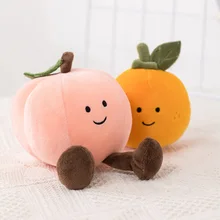 1pc Cartoon Soft Cute Pear Peach Banana Eggplant Plush Toys Cute Stuffed Pillow Doll For Girls Kids Birthday Gifts Home Decor