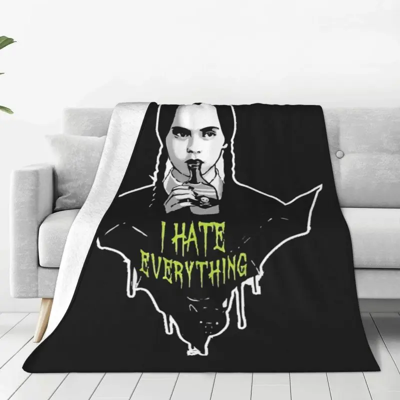 Wednesday Addams Blanket Soft Fleece Autumn Warm Flannel I Hate Everything Throw Blankets for Sofa Home Bedroom Bedspread
Wednesday Addams Blanket Soft Fleece Autumn Warm Flannel I Hate Everything Throw Blankets for Sofa Home Bedroom Bedspread