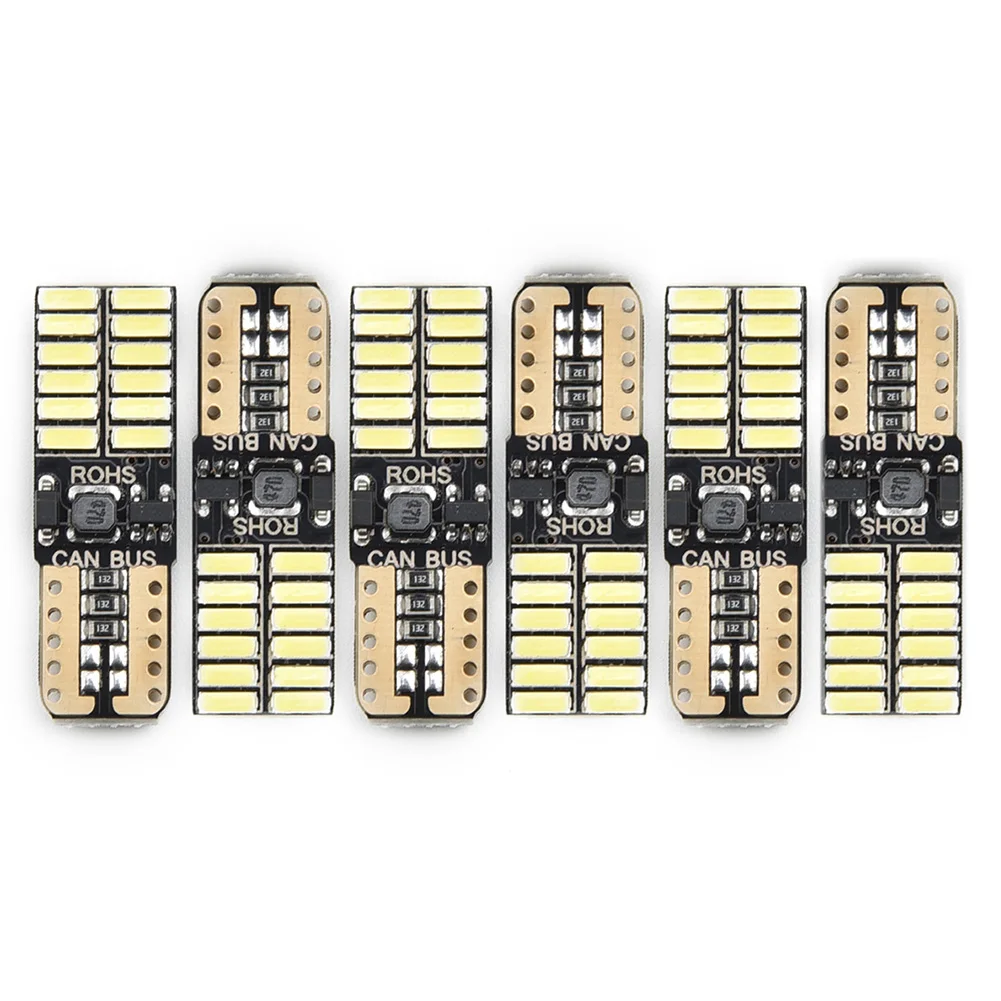 6 шт., Автомобильные светодиодные лампы T10 W5W 4014 24SMD, клиновидный Клиренс с can-шиной, босветильник лампы для внутреннего освещения, лампы для чт...
6 шт., Автомобильные светодиодные лампы T10 W5W 4014 24SMD, клиновидный Клиренс с can-шиной, босветильник лампы для внутреннего освещения, лампы для чт...