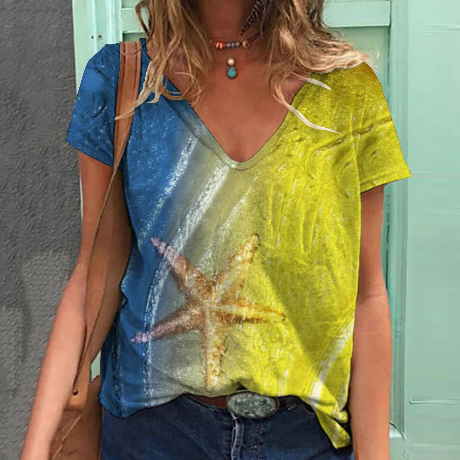 Women's T-shirt Sea Creatures 3d Printing V-neck Tops Summer New Marine Pattern Trendy Fashion Casual Loose Women's T-shirt
Women's T-shirt Sea Creatures 3d Printing V-neck Tops Summer New Marine Pattern Trendy Fashion Casual Loose Women's T-shirt