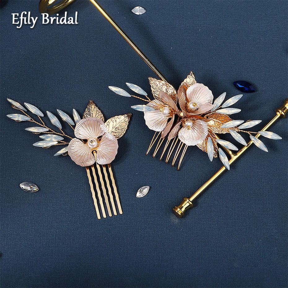 Gold Color Leaf Flower Wedding Hair Comb Rhinestone Pearl Bridal Hair Accessories for Women Headpiece Jewelry Bridesmaid Gift
Gold Color Leaf Flower Wedding Hair Comb Rhinestone Pearl Bridal Hair Accessories for Women Headpiece Jewelry Bridesmaid Gift