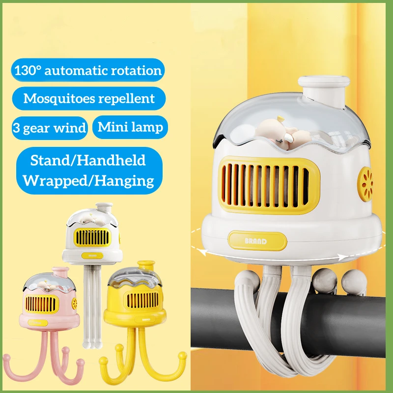 Outdoor Portable Repel Mosquito Stroller Fan USB Rechargeable 130° Auto Rotary Wireless Bladeless Air Cooling Ventilator Fan
Outdoor Portable Repel Mosquito Stroller Fan USB Rechargeable 130° Auto Rotary Wireless Bladeless Air Cooling Ventilator Fan