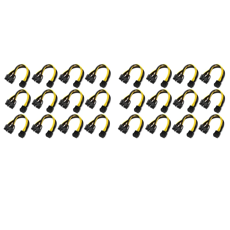 Кабель-разветвитель PCI-E с 8 Pin на 2x8 Pin (6 + 2), 24 шт./упаковка, для карты изображения PCIE PCI Express, Y-разветвитель, Удлинительный кабель 
Кабель-разветвитель PCI-E с 8 Pin на 2x8 Pin (6 + 2), 24 шт./упаковка, для карты изображения PCIE PCI Express, Y-разветвитель, Удлинительный кабель