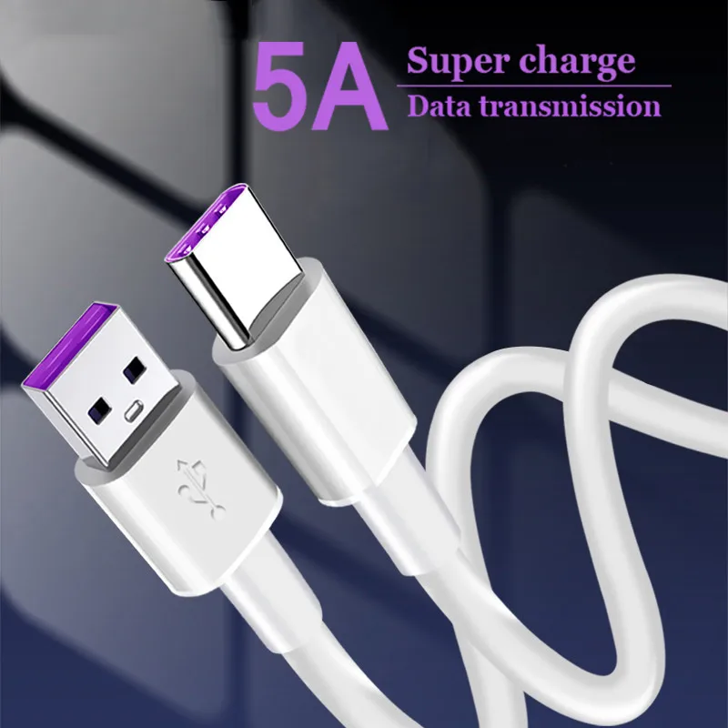 5A Fast USB Type C Cable for Xiaomi Redmi Huawei P30 Pro Samsung S20 S9 S8 Fast Charge Mobile Phone Charging Wire White Cable
5A Fast USB Type C Cable for Xiaomi Redmi Huawei P30 Pro Samsung S20 S9 S8 Fast Charge Mobile Phone Charging Wire White Cable
