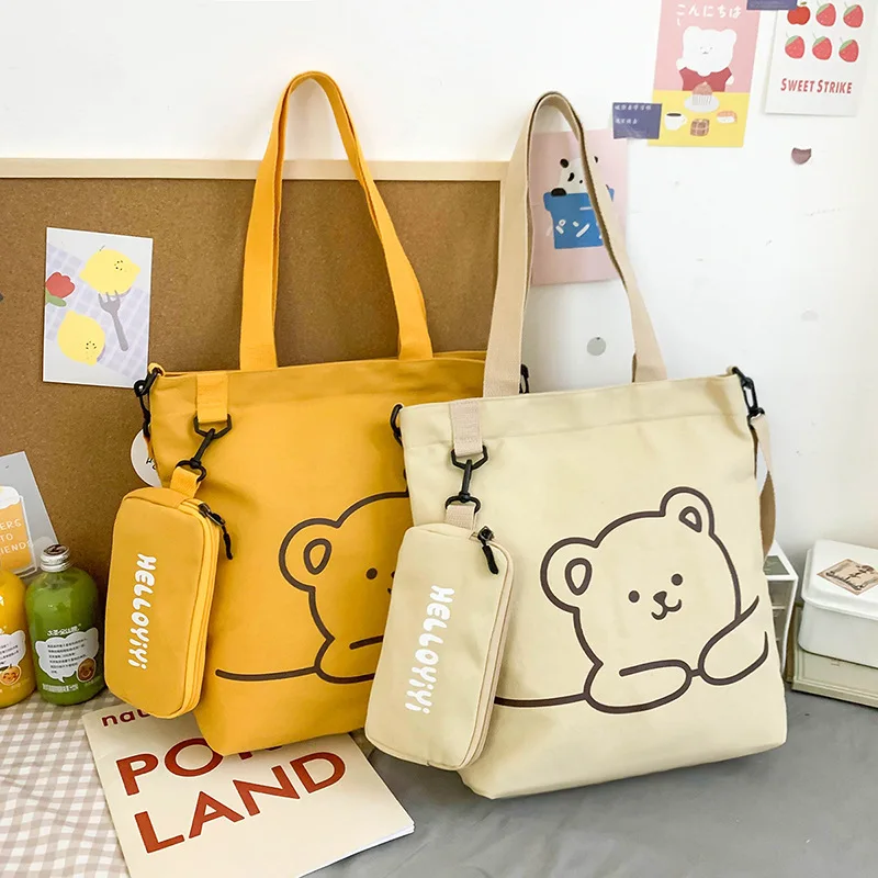 School Student Book Bag Travel Girls Canvas Bag Fashion Women Bear Print Shoulder Bag For Teenager Mochila
School Student Book Bag Travel Girls Canvas Bag Fashion Women Bear Print Shoulder Bag For Teenager Mochila