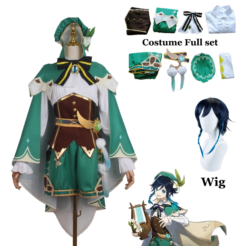 Game Genshin Impact - Venti Barbatos Cosplay Costume Set Party Dress with Wig Adult Women Carnival Cosplay Role Play Clothing
Game Genshin Impact - Venti Barbatos Cosplay Costume Set Party Dress with Wig Adult Women Carnival Cosplay Role Play Clothing