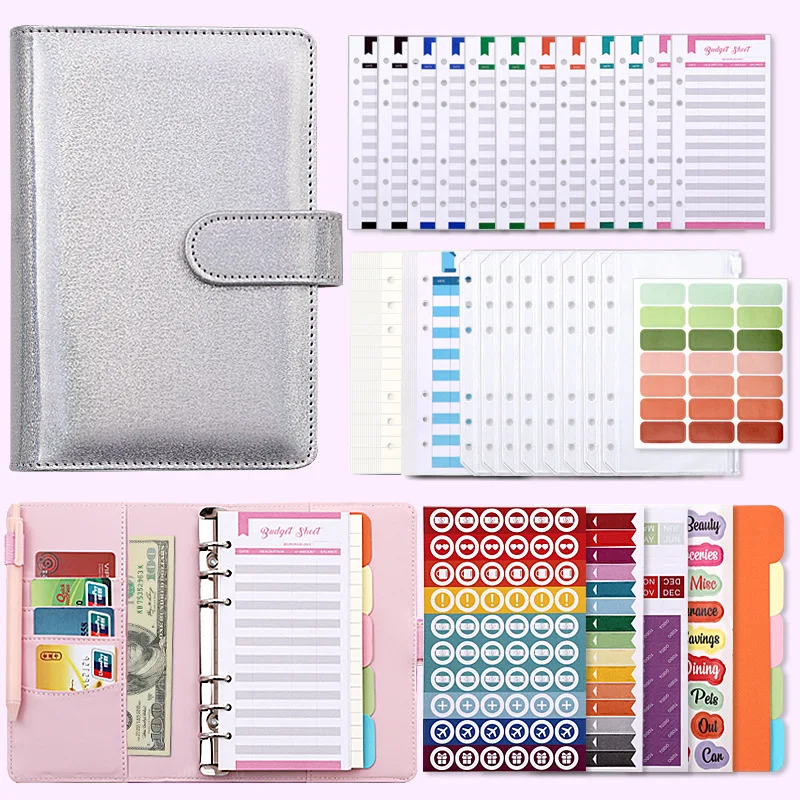 A6 Binder Budget Planner Cash Envelope Notebook 8 Zipper Binder Pockets 24pcs Expense Budget Sheet Pu Leather Budget Binder
A6 Binder Budget Planner Cash Envelope Notebook 8 Zipper Binder Pockets 24pcs Expense Budget Sheet Pu Leather Budget Binder