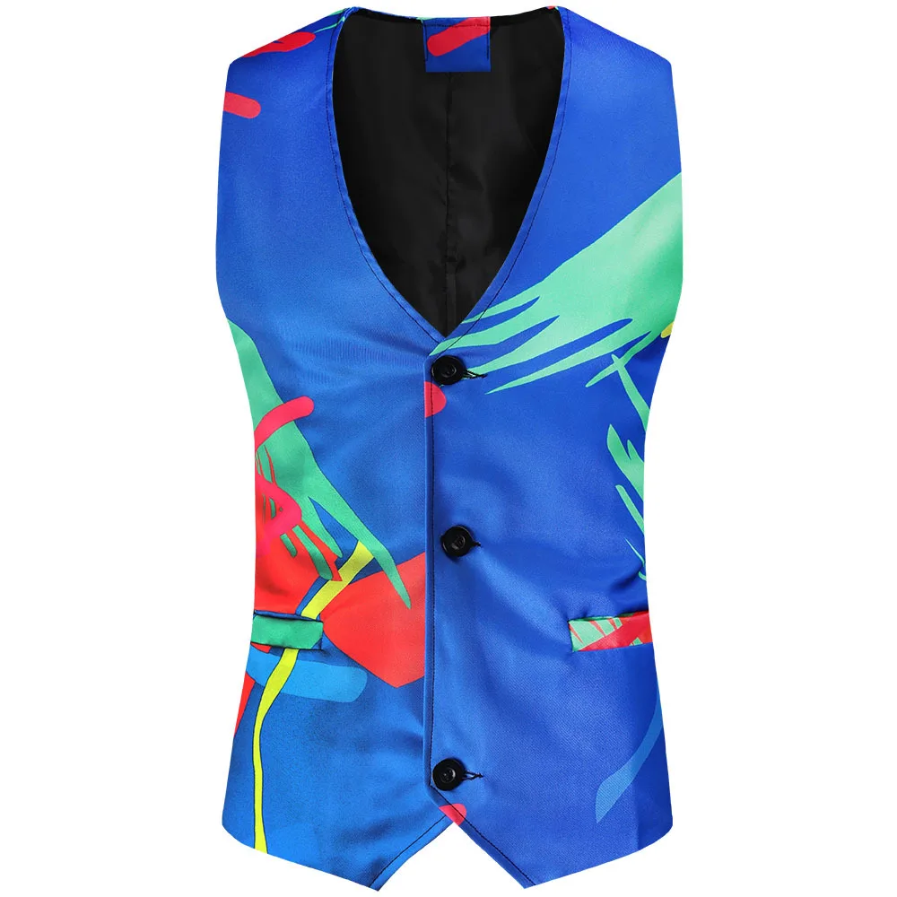 Fashion Trend Men Sleeveless Vest Vintage Colorful Printed Slim Chalecos Vestir Hombre Club Party V-Neck Mens Casual Waistcoat
Fashion Trend Men Sleeveless Vest Vintage Colorful Printed Slim Chalecos Vestir Hombre Club Party V-Neck Mens Casual Waistcoat