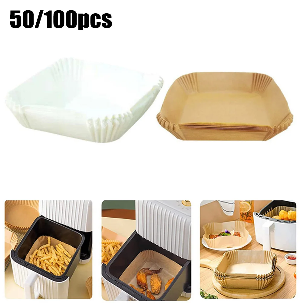 50/100PCS Air Fryer Disposable Paper Liner Tray Square Oil-proof Non-Stick Pan Parchment Baking Paper Food Oven Kitchen Supply
50/100PCS Air Fryer Disposable Paper Liner Tray Square Oil-proof Non-Stick Pan Parchment Baking Paper Food Oven Kitchen Supply