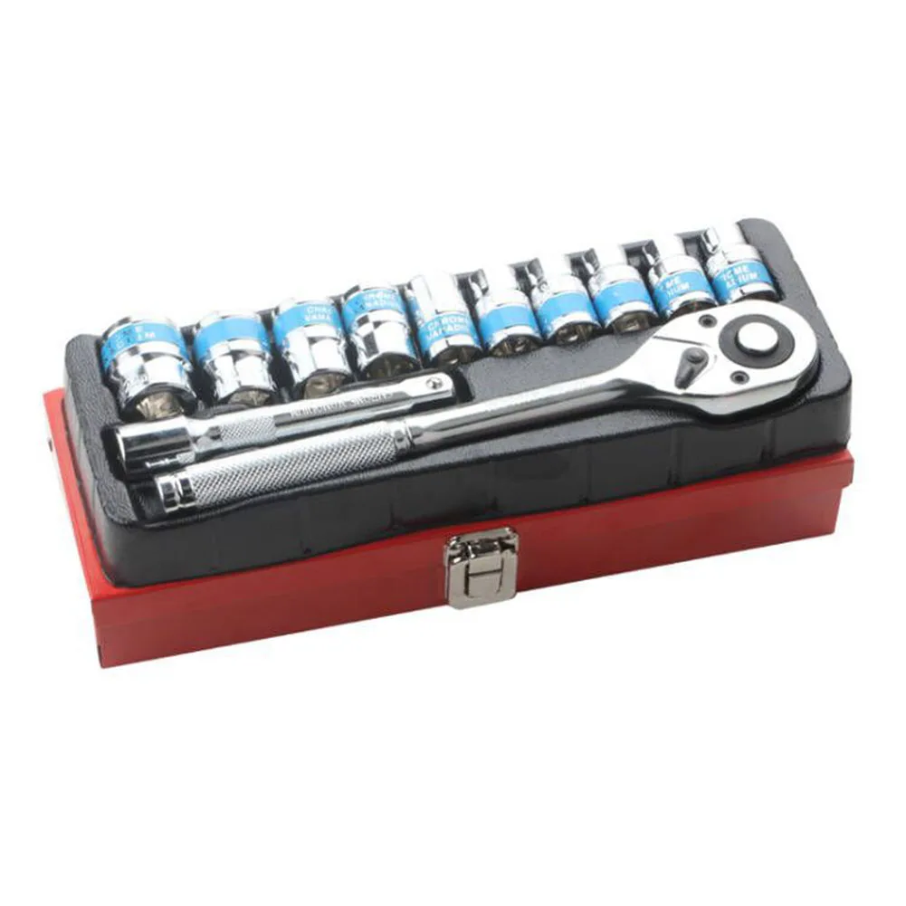 Professional Socket Wrench Set for Car Repair 12pcs Rustproof Drive Sockets with Ratchet Wrench and Extension Bar
Professional Socket Wrench Set for Car Repair 12pcs Rustproof Drive Sockets with Ratchet Wrench and Extension Bar