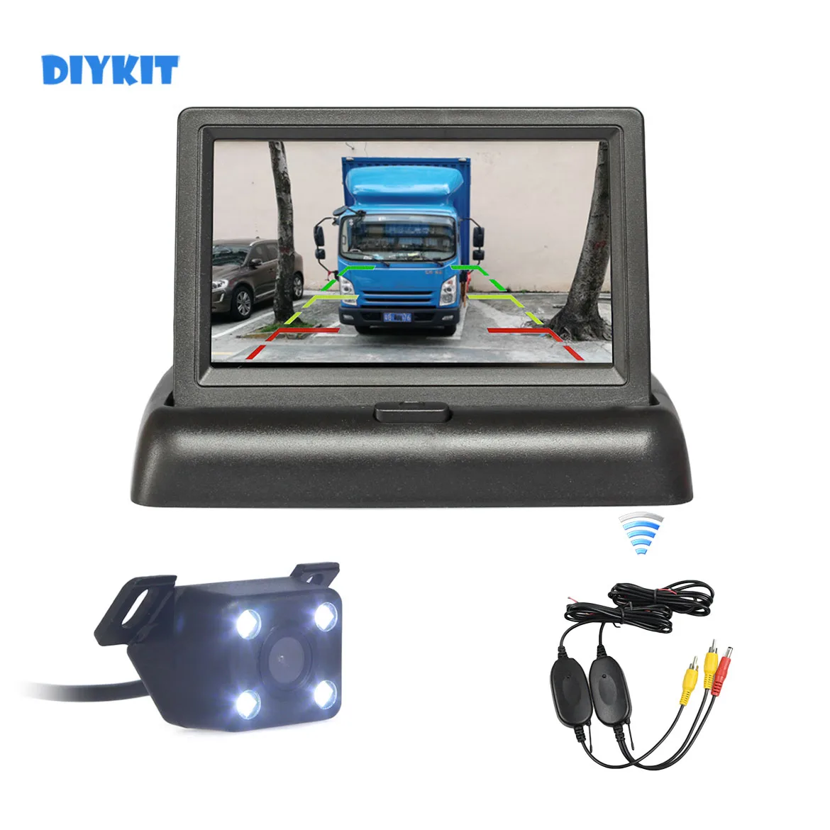 DIYKIT Wireless 4.3" Foldable Rear View Monitor Car Monitor LED Reversing Camera Car Camera Kit Back Up Parking Accessories
DIYKIT Wireless 4.3" Foldable Rear View Monitor Car Monitor LED Reversing Camera Car Camera Kit Back Up Parking Accessories