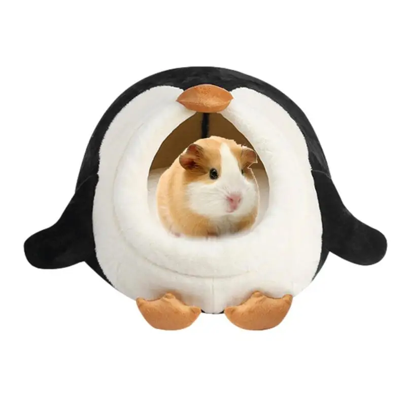 

Guinea Pig Hideout Penguin Shape Pet Bed Warm Hamster Nest Cute Warm Bed For Hamster Cozy Small Pet House Warm Cave Nest For All