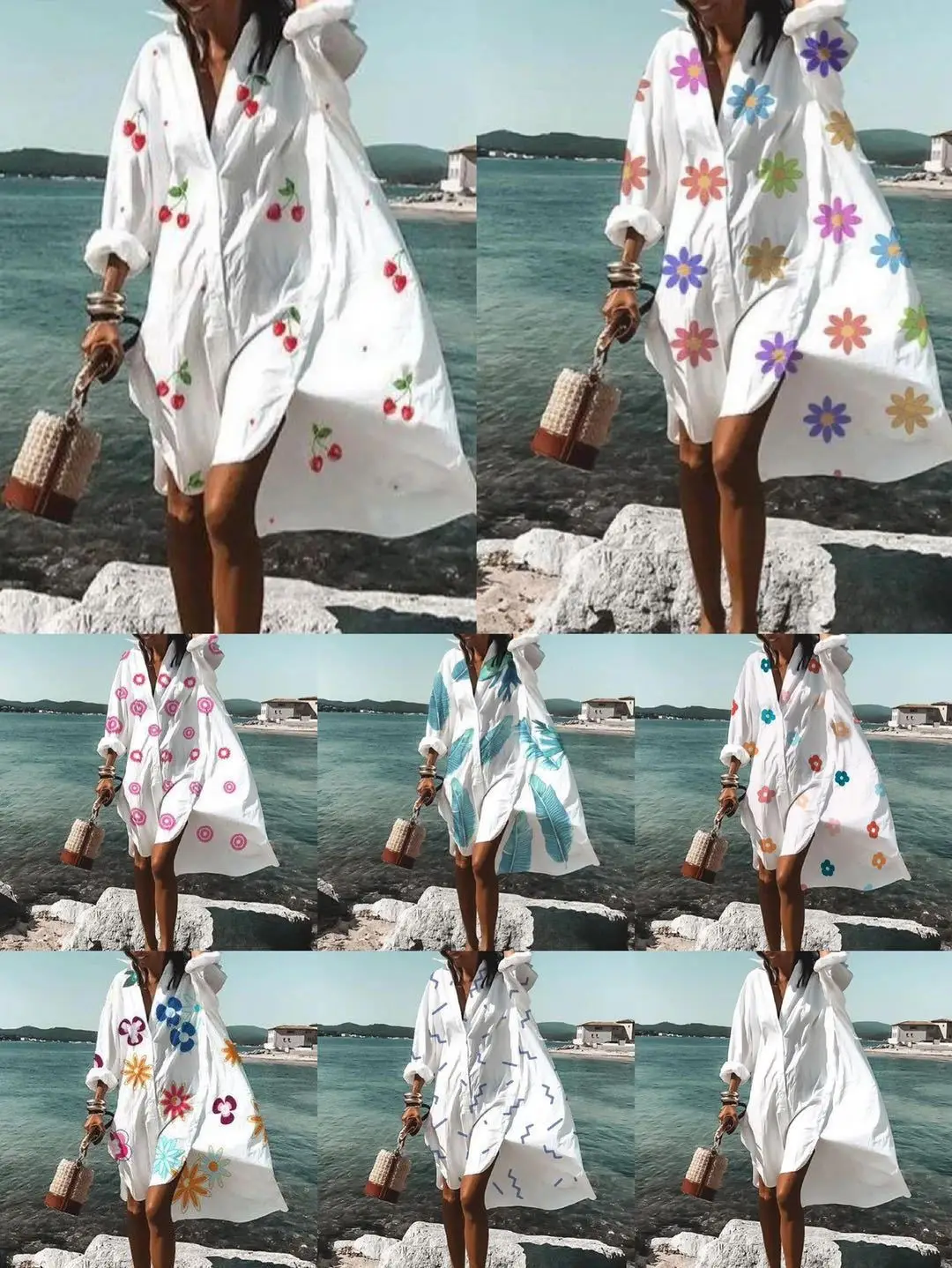 Women Summer Casual Loose Long Sleeve Shirt Dresses 2022 New Sexy V Neck Floral Print Beach Dress Lady Elegant Irregular Dresses
Women Summer Casual Loose Long Sleeve Shirt Dresses 2022 New Sexy V Neck Floral Print Beach Dress Lady Elegant Irregular Dresses